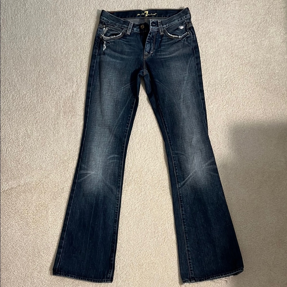 7 For All Mankind Dark Indigo Flare Jeans